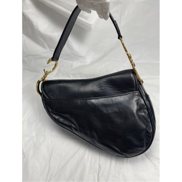 Vintage Black Dior Saddle Bag with Gold Hardware - Picture 3 of 9